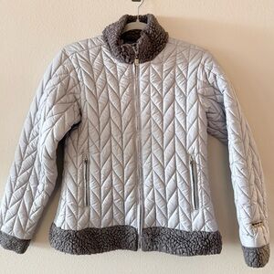 Vintage Patagonia Womens Jacket Puffer Coat Chevron Quilted light baby blue S